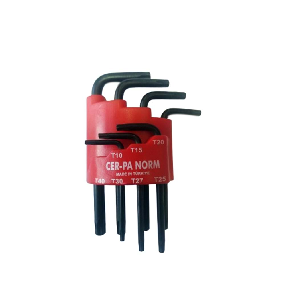 Cer-pa Delikli Torx Alyan Anahtar Takımı Kısa 7 Parça