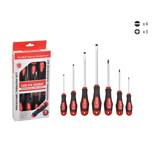 Cer-pa Prosoft Düz-Yıldız(PZ) Tornavida Seti Takımı 7 Parça
