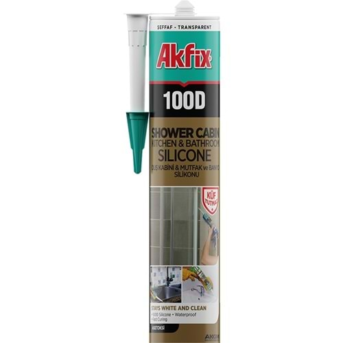 Akfix 100D Duşakabin Silikonu Beyaz 280ml