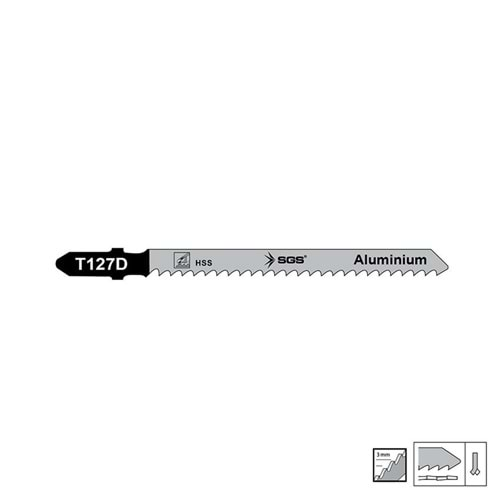 SGS Alüminyum Dekupaj Ağzı 100mm x 7.9mm T127D - 5Ad