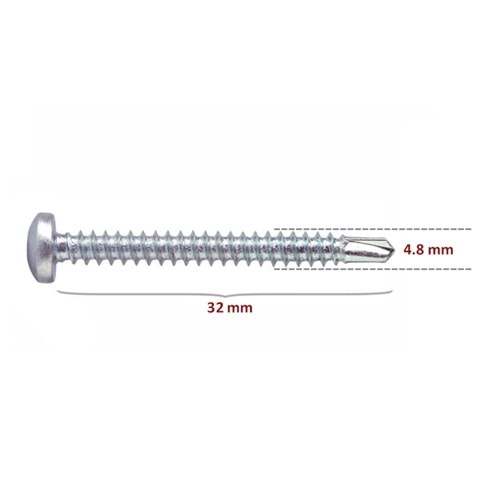 Hırsan YSB Matkap Uçlu Vida 4.8x32 (500 Ad)